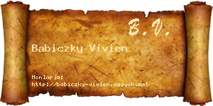 Babiczky Vivien névjegykártya